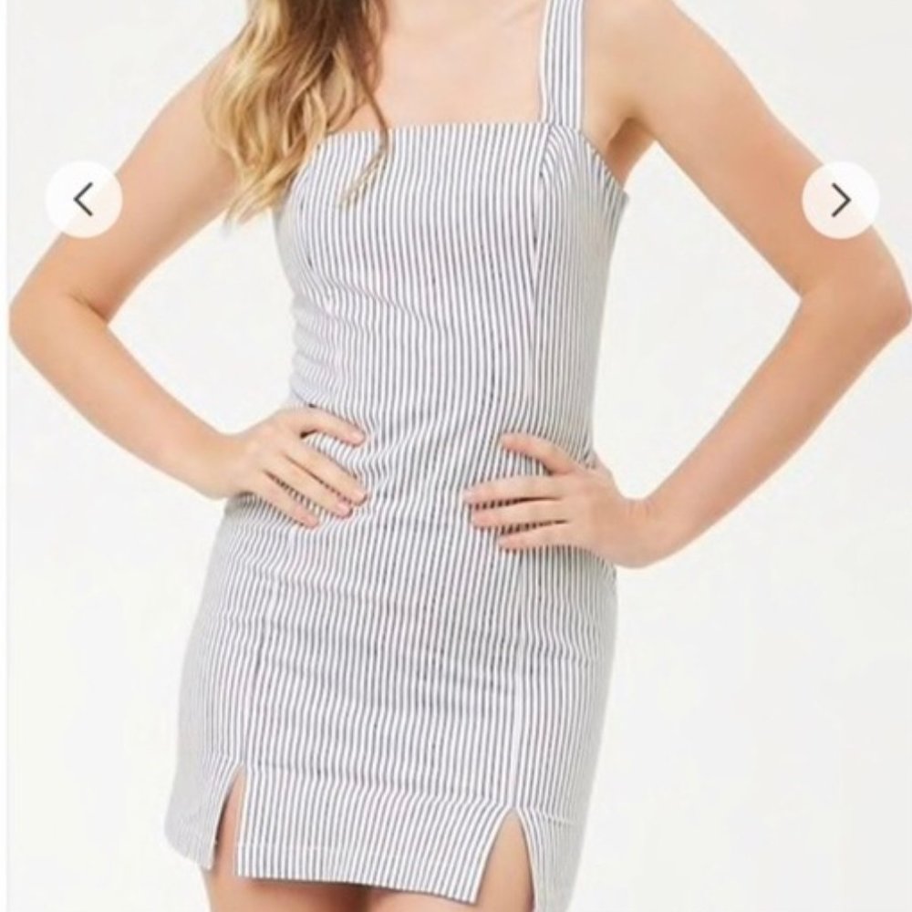FOREVER 21 PLUS SIZE PIN STRIPED MINI DRESS